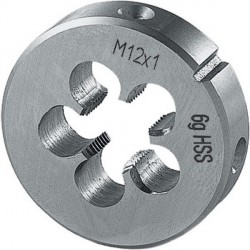 Filière métrique à pas fin, HSS, Filetage : M8, Pas 0,75 mm, Ø extérieur x hauteur 25 x 9 mm
