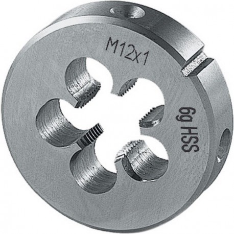 Filière métrique à pas fin, HSS, Filetage : M8, Pas 0,75 mm, Ø extérieur x hauteur 25 x 9 mm
