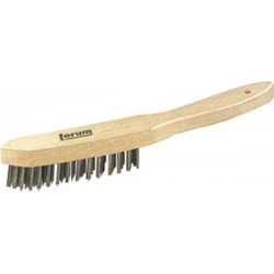 Brosse métallique à main, fil d'acier inoxydable, Nombre de rangées : 2