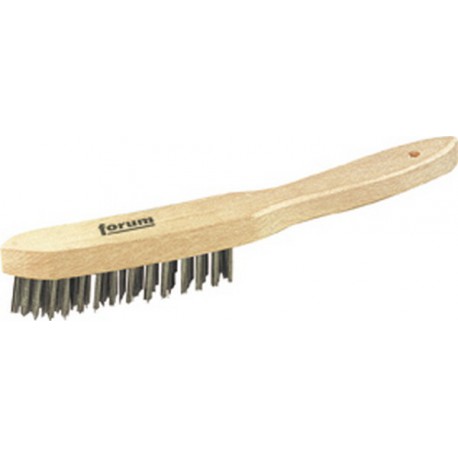 Brosse métallique à main, fil d'acier inoxydable, Nombre de rangées : 2