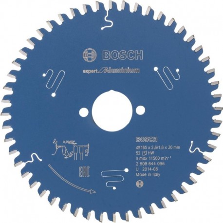 Lame carbure Expert Alu165x2,6x30mm Dent 52 TF-Bosch
