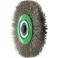 Brosse circulaire, fil d'acier inoxydable de 0,3 mm, ondulé, Ø de la brosse : 150 mm, Larg. : de travail 30 mm, Vitesse maxi. 6000 tr/mn