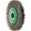 Brosse circulaire, fil d'acier inoxydable de 0,3 mm, ondulé, Ø de la brosse : 200 mm, Larg. : de travail 30 mm, Vitesse maxi. 4500 tr/mn