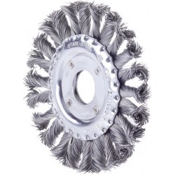 Brosse circulaire, fil d'acier inoxydable, torsadé, Ø de la brosse : 125 mm, Epaisseur du fil 0,50 mm, Larg. : de travail 13 mm