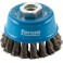 Brosse à boisseau, fil d'acier trempé, torsadé, Ø de la brosse : 65 mm, Epaisseur du fil 0,50 mm, Vitesse maxi. 12500 tr/mn