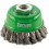 Brosse en forme de coupe, fil d'acier inoxydable, torsadé, Ø de la brosse : 65 mm, Epaisseur du fil 0,35 mm, Vitesse maxi. 12500 tr/mn