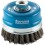Brosse à boisseau avec bague d'appui, fil d'acier trempé, torsadé, Ø de la brosse : 100 mm, Epaisseur du fil 0,80 mm, Vitesse maxi. 8500 tr/mn