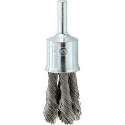 Brosse-pinceau, fil d'acier inoxydable torsadé, Ø de la brosse : 20 mm, Long. de la garniture 29 mm, Epaisseur du fil 0,26 mm, Vitesse maxi. : 22000 tr/mn