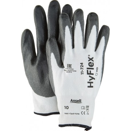 Gants de protection anti-coupures HyFlex® 11-724 taille 9 blanc/gris EN 388 PSA II 12 PA (Par 12)