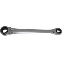 Clé polygonale à cliquet Quadro, Cote s/plats : 10 x 13/17 x 19 mm, Long. 190 mm