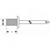 Rivet Stand. a100 unités Tête ronde plate 4 x10mm FORTIS