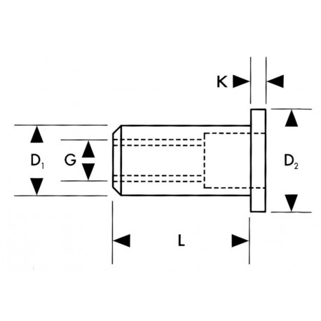 Ecrou à sertir aveugle a 50 unités M4x10,5mm FORTIS