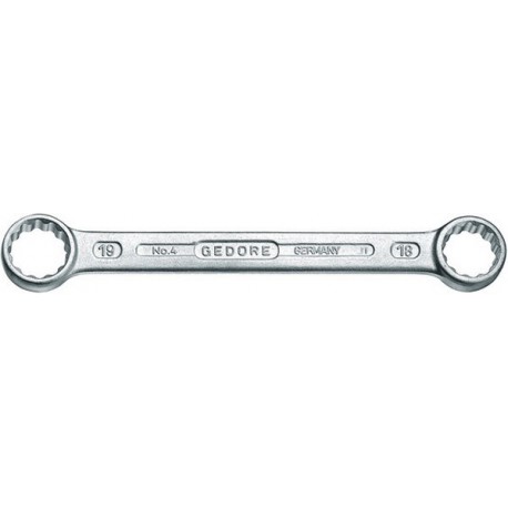 Clé polygonale double, droite, acier au chrome-vanadium 31CrV3, Cote s/plats : 24 x 27 mm, Long. 260 mm