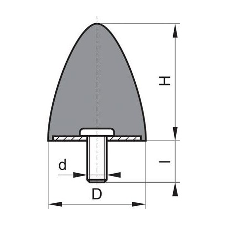Silent bloc caoutchouc GP DP 20x24 M6x18