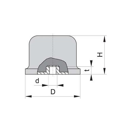 Silent bloc caoutchouc GPxEB balli 50x35 M10