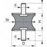 Silent bloc caoutchouc A GP AT 60x60 M10x28
