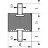 Silent bloc caoutchouc A25 x 10mm M6x18