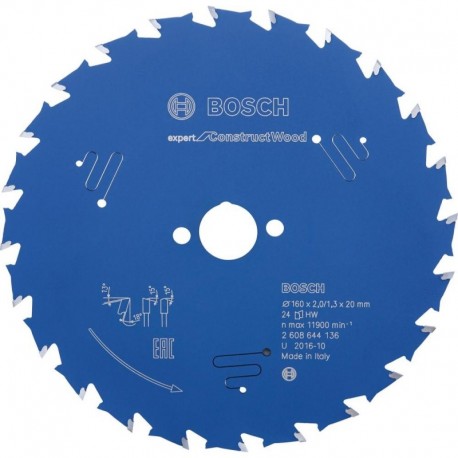 Lame de scie circulaire.Expert CW 160x2,0x20mm Z24 W+DBosch