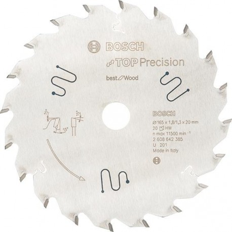 Lame de scie circulaire.TOP Pre W 165x1,8x20mm Z20 W Bosch