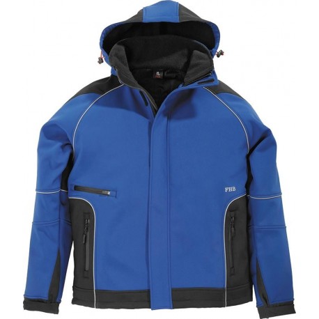 Veste de travail Walter, Softshell, Taille L, bleu roi/noir