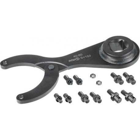 Jeu de clés à ergots articulées pour clé dynamométrique, Capacité de serrage : 18-40 mm, Ø du tenon 3 4 mm
