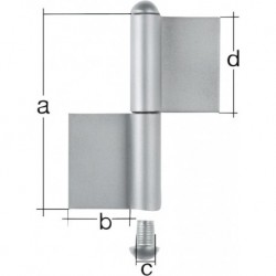 Charnière double 2350/K04/140 mm (Par 10)