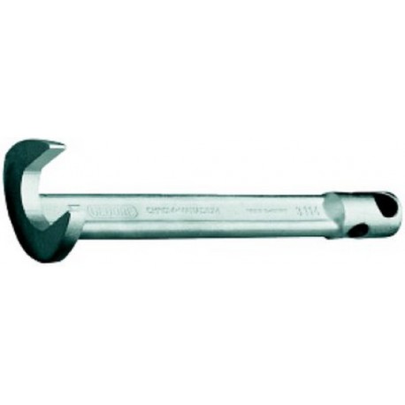 Clé à griffe, Cote s/plats : 21 mm, Long. 200 mm, Pour broche 12 mm, Épais. : de la fourche : 8 mm