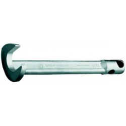 Clé à griffe, Cote s/plats : 22 mm, Long. 200 mm, Pour broche 12 mm, Épais. : de la fourche : 8 mm