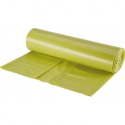 Sac poubelle 120l jaune ca. 68 microns 15 unités (Par 10)
