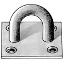 Oeillet sur plaque 55x55x5mm chromé brillant