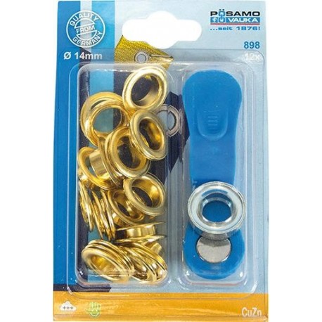 Oeillet + rondelle MS-blank (SB) 14,0mm a 12 Unités
