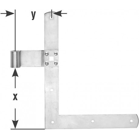 Equerre penture D13 250x300mm chromé brillant