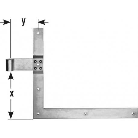 Equerre penture D16 400x600 mm chromé brillant