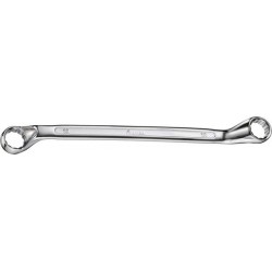 Clé polygonale double coudée, DIN 838, poli, Cote s/plats : 14 x 15 mm, Long. 227 mm