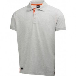 T shirt polo Oxford, Taille L, gris-melliert