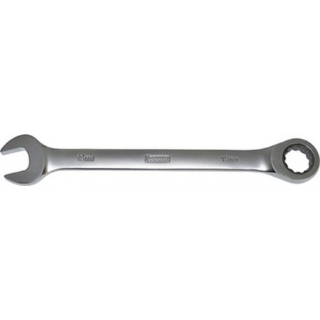 Clé mixte à cliquet, tête à cliquet droite, Cote s/plats : 17 mm, Long. 233 mm