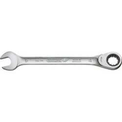 Clé mixte à cliquet, tête à cliquet droite, Cote s/plats : 36 mm, Long. 480 mm, Angle de travail 5 °