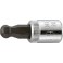 Embout de vissage 1/4'' à tête sphérique pour vis à 6 pans femelle, Cote s/plats : 4 mm, Long. 28 mm