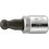 Embout de vissage 1/4'' à tête sphérique pour vis à 6 pans femelle, Cote s/plats : 4 mm, Long. 28 mm