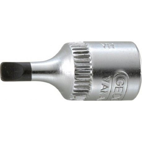 Embout de vissage 1/4'' pour vis à fente, Larg. : de la lame : 8,0 mm, Épais. : de la lame 1,6 mm, Long. 28 mm