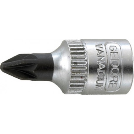 Embout de vissage 1/4'' pour vis cruciforme PZ, Dimensions : PZ 3, Long. 28 mm