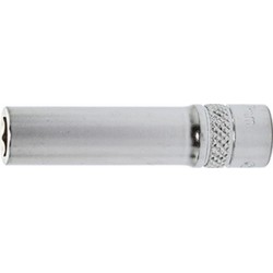 Douille 1/4'', métrique, modèle long, Cote s/plats : 13 mm, Long. 50 mm