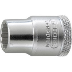 Douille 12 pans 3/8'', Cote s/plats : 16 mm, Long. 30 mm