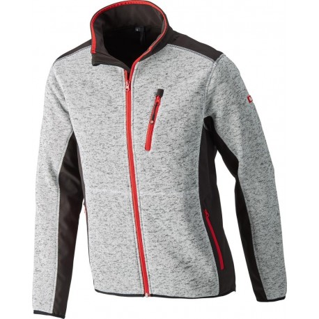 Veste,Softshell, Taille 4XL,gris brillant-rouge,FORTIS