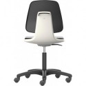 Chaises Labsit 2 Blanc Plastique-cuir,avec roues
