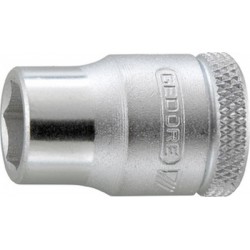 Douille 6 pans 3/8'', Cote s/plats : 22 mm, Long. 32 mm