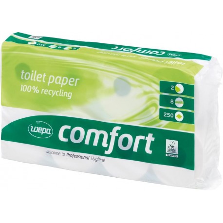 Papier toilette WEPA Comfort 2-lg Blanc 64 Roulleaux