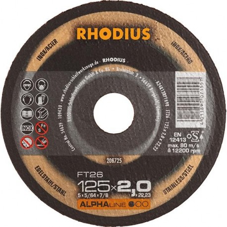 Disque de coupe FT26 125 x 2,0mm Rhodius(Par 25)