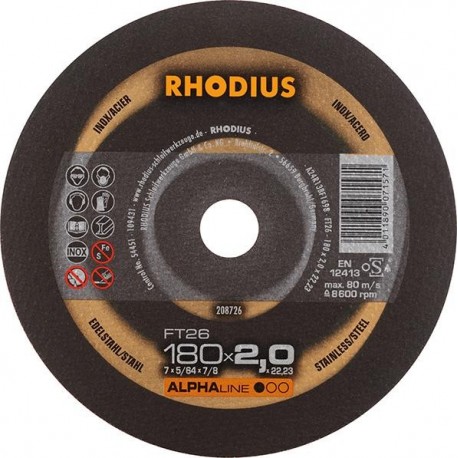 Disque de coupe FT26 180 x 2,0mm Rhodius(Par 25)