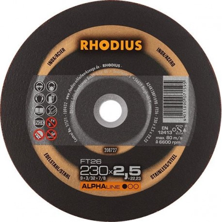 Disque de coupe FT26 230 x 2,5mm Rhodius